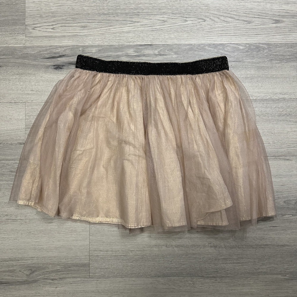 Decree Skirt Womens L Pink Black Metallic Mesh Overlay Lined Pull On Mini